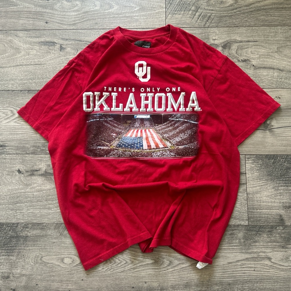 Majestic Red Oklahoma Short Sleeve Tee
